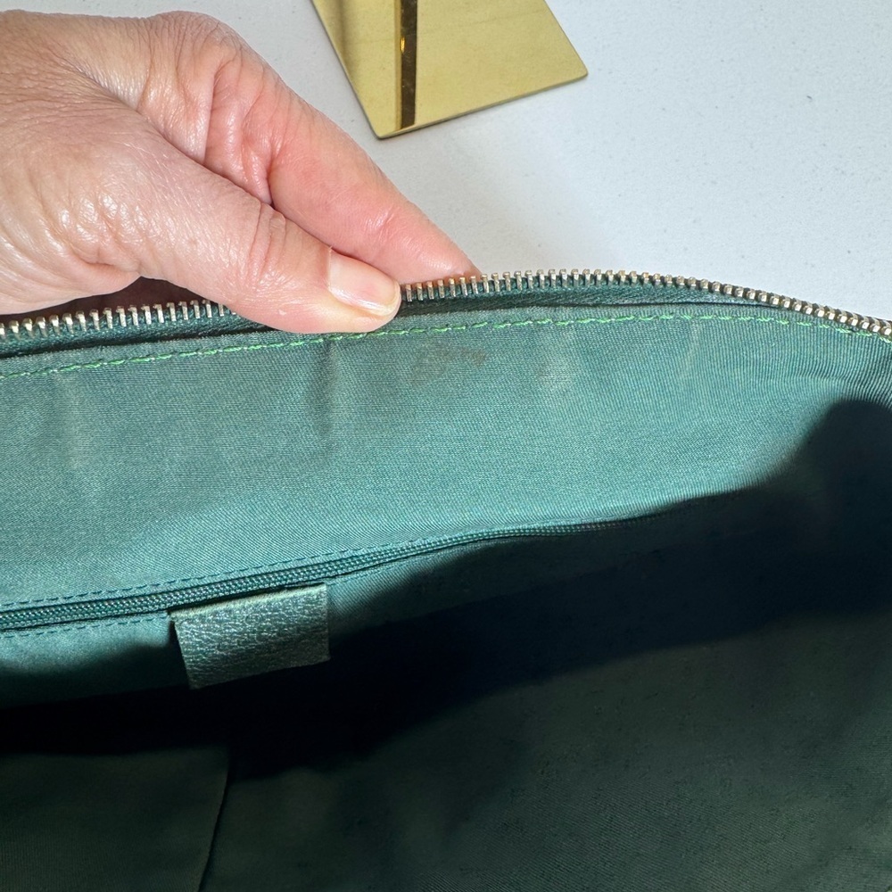 Gucci Brown and Green GG Monogram Tote - Picture 15 of 16